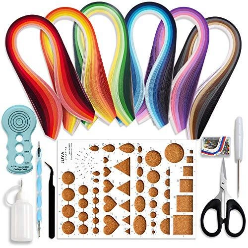 Paper Quilling Kits with 30 Colors 600 Strips and 8 Tools Paper Width3mm Blue...