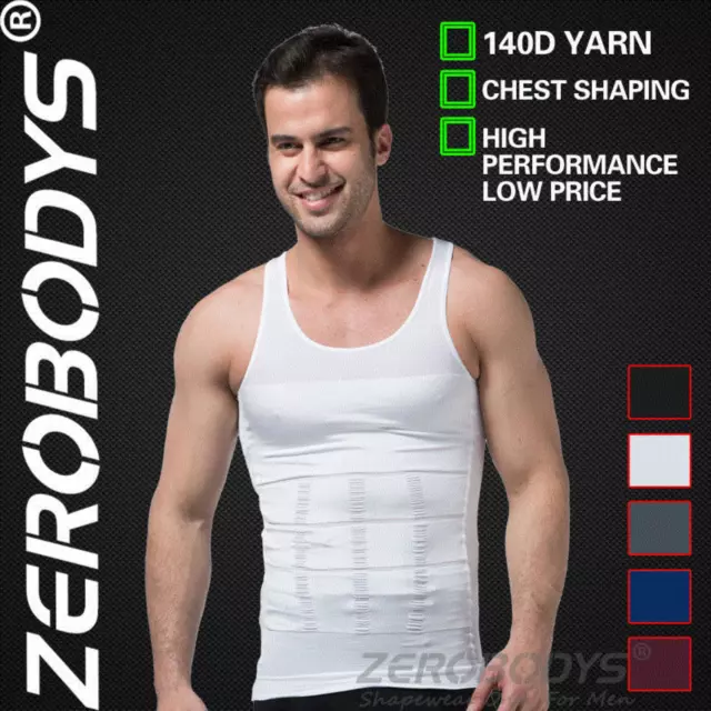 MENS SLIMMING BODY Shaper Belly Buster Underwear Vest Compression