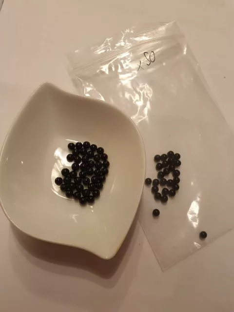 ONYX Lot de 50 Perles - Diamètre 5 mm ; pas de trous