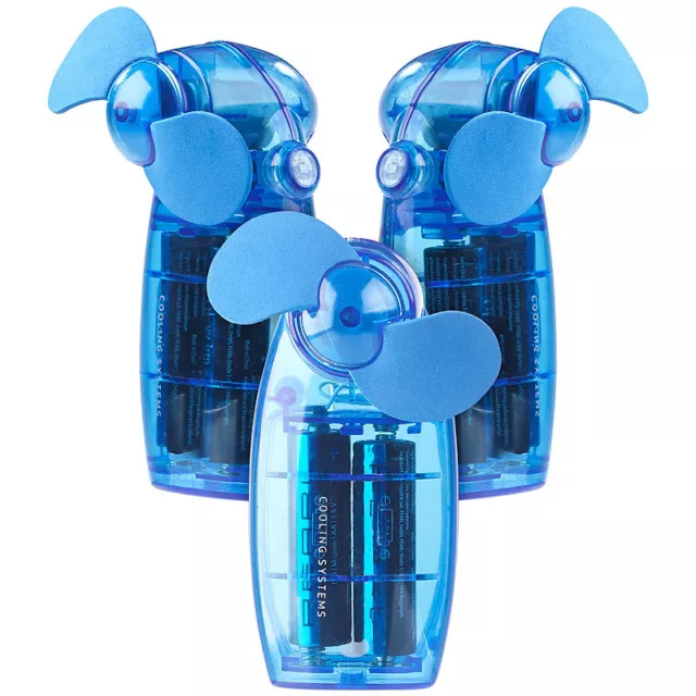 PEARL BATTERIE-BETRIEBENER MINI-HAND- und Taschen-Ventilator, blau, 3er -Set  EUR 7,99 - PicClick DE