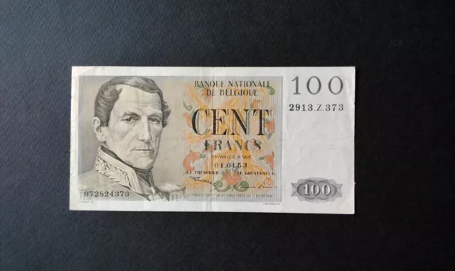 Billet De 100fr Belge Leopold 1er En Bon État, Craquant D'origine, 0 Epinglage