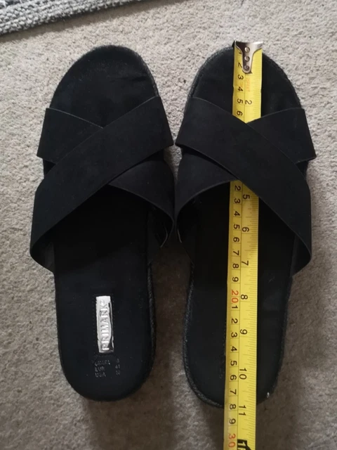 PRIMARK FAUX SUEDE Chunky Sole Flip Flops Sandals UK 8 Eur 41
