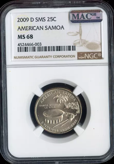 2009 D American Samoa Quarter NGC MS68 SMS MAC QUALITY✔️