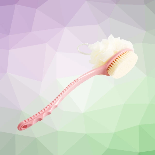 Body Scrub Brush Back Scrubber Bathing Brush with Exfoliating Puff and Strong