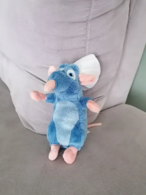 Peluche Django rat DISNEY STORE Ratatouille Disney bleu 20 cm