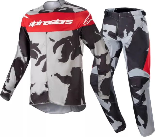 2023 Alpinestars Racer CAST TATTICO Giovani Motocross Gear GRIGIO CAMO ROSSO MARS