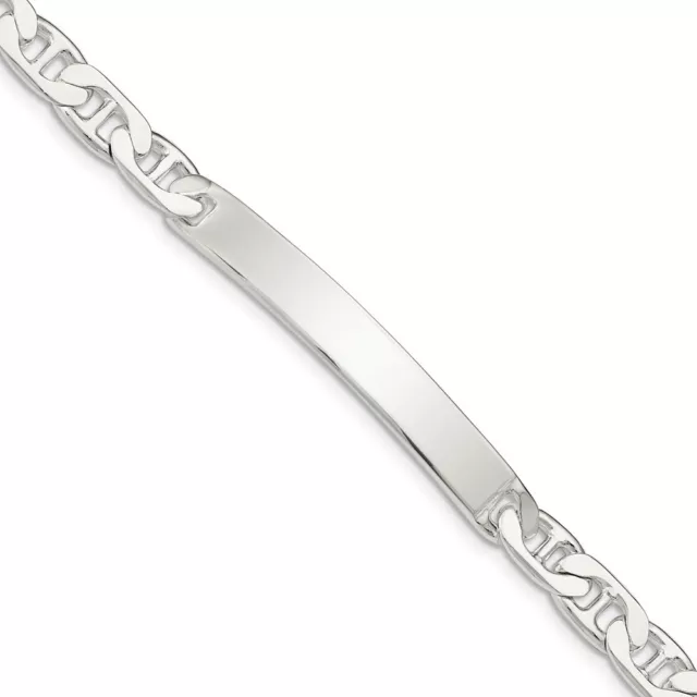 Sterling Silver Anchor ID Bracelet for Womens Mens 16.43gram L-8 in