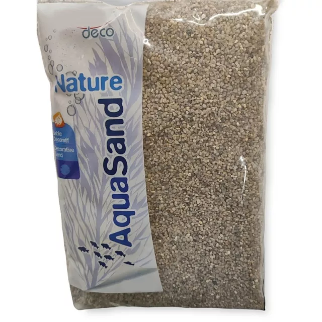 Sol décoratif 1.5-2.5 mm naturel quartz moyen AquaSand 1kg pour aquarium