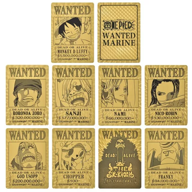 18pcs ONE PIECE Gold Cards Monkey D Luffy Sanji Nico Robin Nami