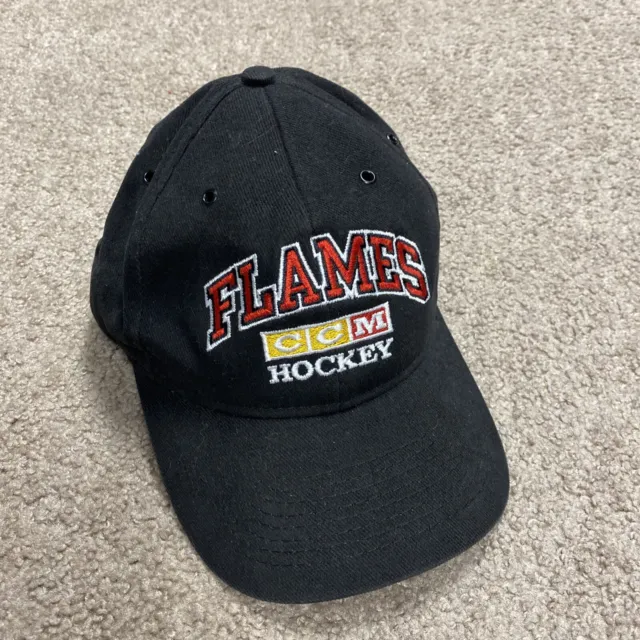 Vintage Calgary Flames CCM NHL Hockey Adjustable Black Hat