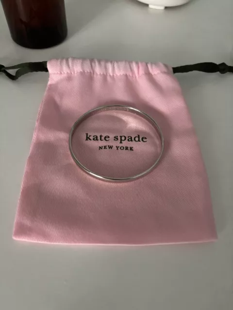 Kate Spade Silver Lining Idiom Bangle & Pouch BNWOT