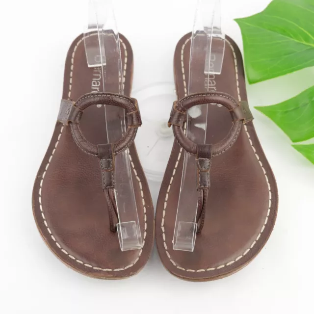 Bernardo Women's Matrix Sandal Size 10 Thong Slide Flip Flop Brown Leather Shoe