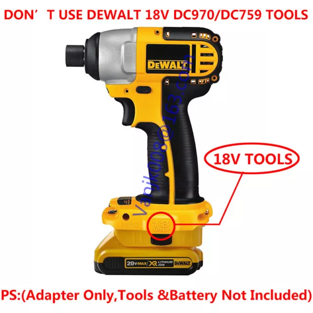 DEWALT DCA1820 20V(MAX) Batteries To 18V Ni-CD CORDLESS-TOOLS Adapter w/USB PORT