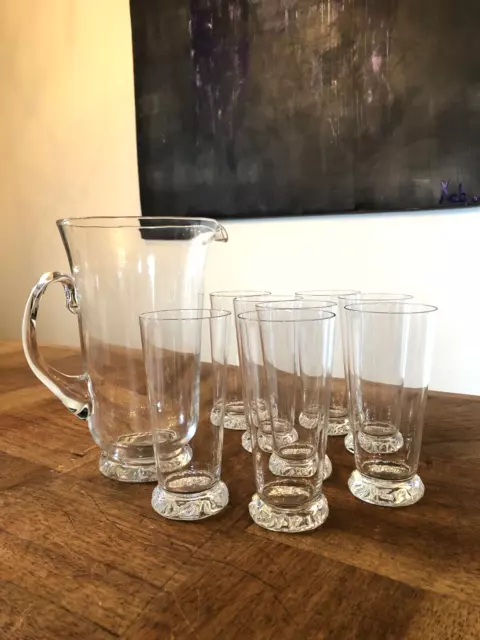 SERVICE A ORANGEADE OU A EAU, PICHET ET 8 VERRES EN CRISTAL " DAUM " modèle KIM