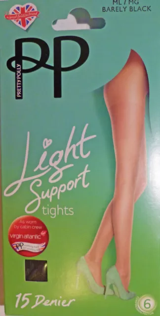 Pretty Polly Medium to Large Size Light Support 15 Denier Tights various shades