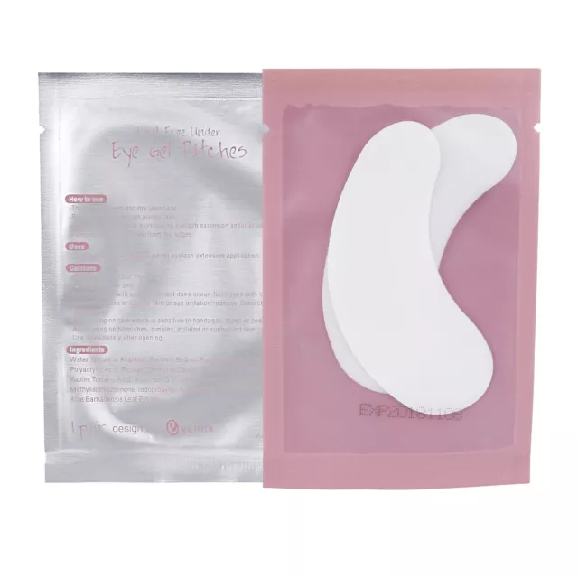 Extension de Cils Tampons Oculaires Gel Pads Yeux Patchs sans Peluche Mince Rose