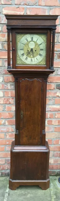 Antique Oak 30 Hour Grandfather Longcase Clock By Houghton Of Chorley