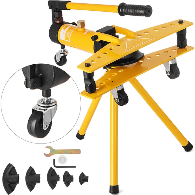 Curvatubi Idraulico Wiltec 6 Tonnellate - Set Professionale Con 6 Matrici Per Tubi Da 6,35-25,4mm - Foto 5