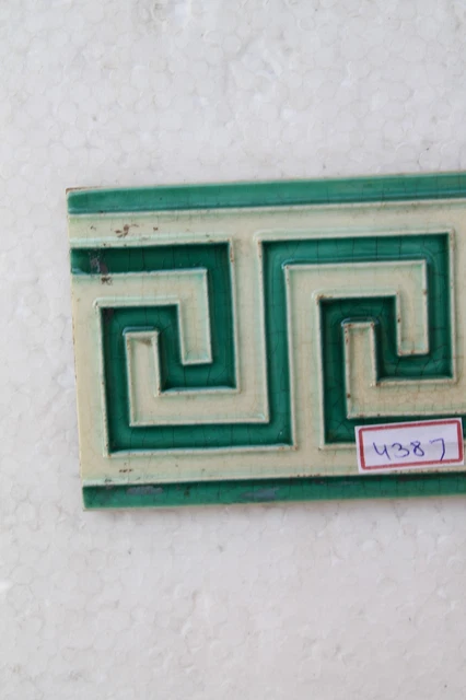 Old Circa 1930 Vintage Artdeco Ceramic Tile Border Made In Japan NH4387 2