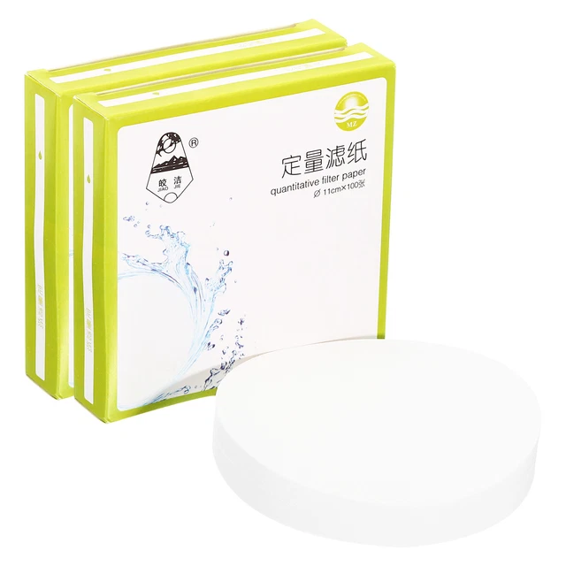 200Pcs 11cm Quantitative Filter Paper Circles, Medium Speed Round Lab Paper