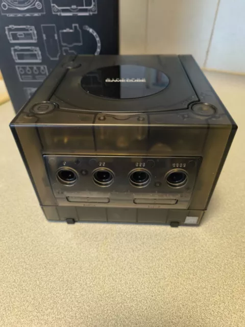 Nintendo Game Cube CUSTOM translucent dark grey shell + free gift - PAL