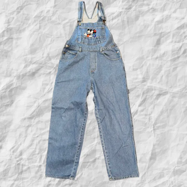Mickey Unlimited Disney Jerry Leigh Blue Jean Bib Overalls Women Large 36X28