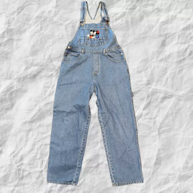 Mickey Unlimited Disney Jerry Leigh Blue Jean Bib Overalls Women Large 36X28
