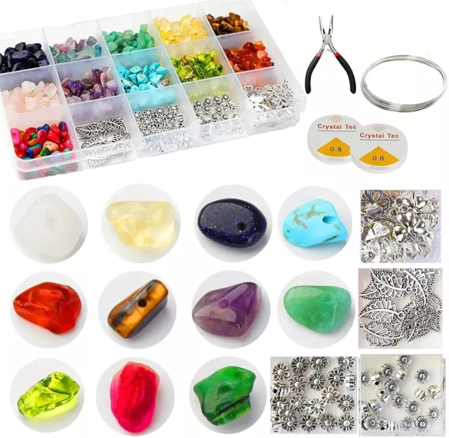 CRYSTAL CHIP BEADS Jewelry Making Gemstones Set For DIY Earring