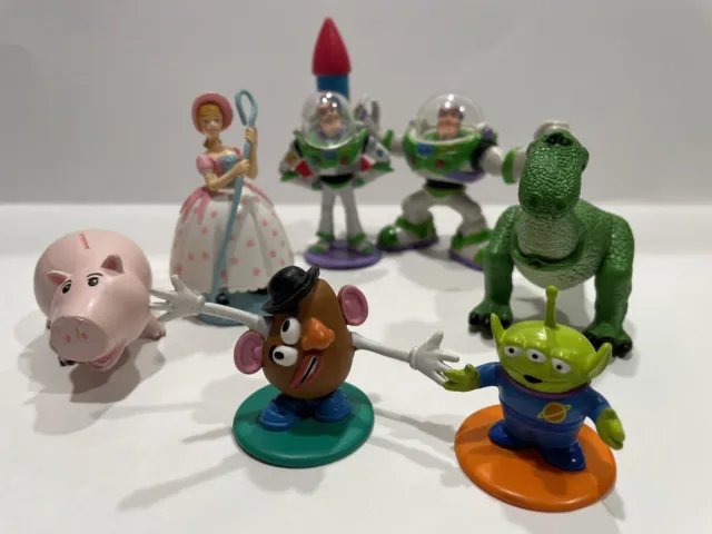 VTG Lot  x7 TOY STORY Disney Pixar Mini Figures Toys PVC Cake Toppers 2001