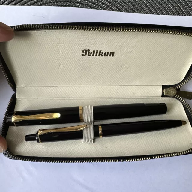 Pelikan M200 Füller und Kugelschreiber Set im Lederettui Sammlerstück
