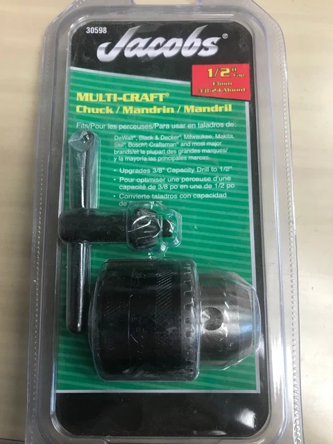 Jacobs Multi Craft Chuck 1/2" Cap 13MM 3/8-24 Mount - 30598 New Ships Free