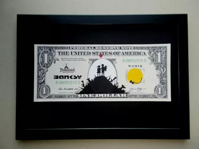 Banksy ( d' Aprés ) Dismaland Souvenir Original Big Dollar Canvas / Weapon Hill