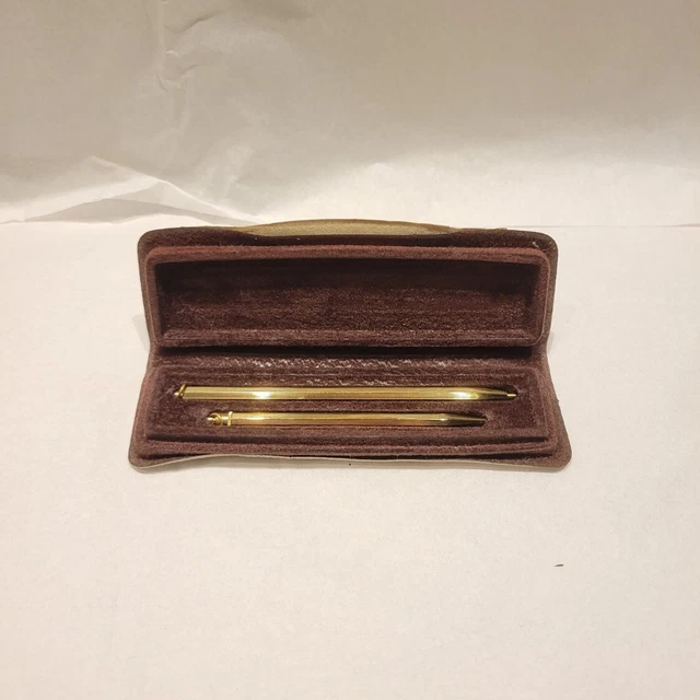 Paire Stylos Waterman Bille Et Porte-mine – Étui Cuir Bordeaux Et Or – Parfait Cadeau Ou Usage Pro