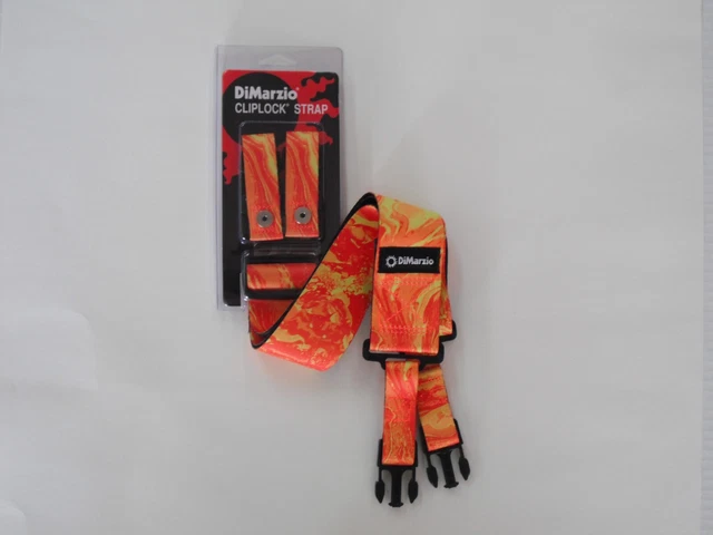 Dimarzio Steve Vai Orange Universe Cliplock Guitar Strap 2 " Wide Dd2245