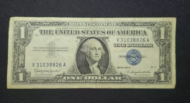 1957 B $1 Dollar Silver Certificate Blue Seal Note Lower Serial Number