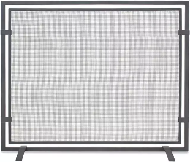 Home & Hearth 18251 Sinclair Single Panel Fireplace Screen, Natural Iron 39”W X