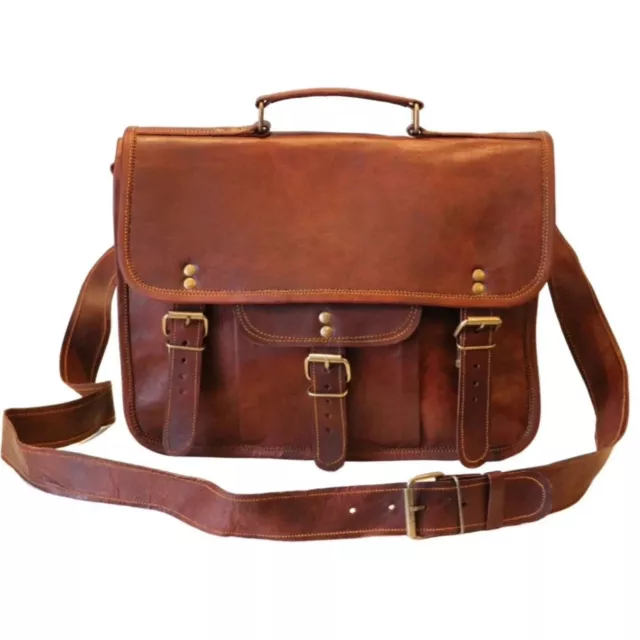 21 " Hommes & Femme Bandoulière Cuir Sac Ordinateur Portable Délavé Mallette