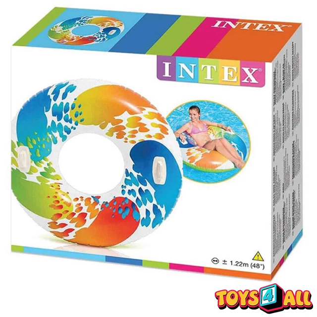 INTEX RAINBOW OMBRE Ring Tube Swim Float Toy Inflatable Swimming Pool ...