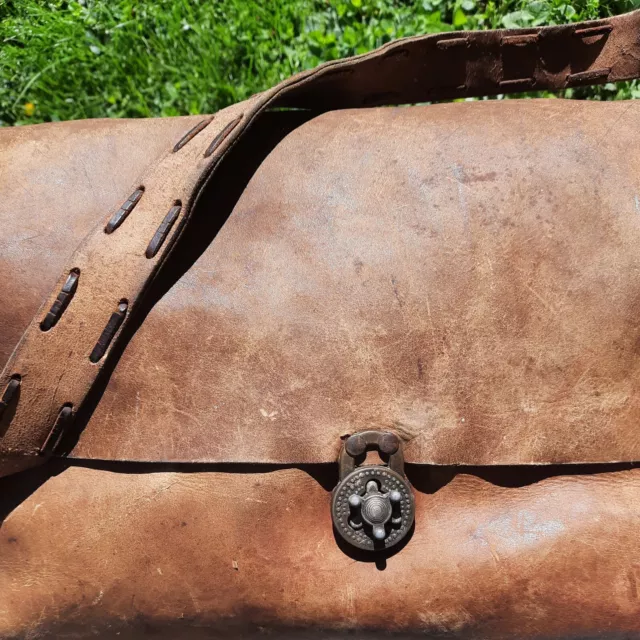 ANTIQUE Early 1900’s Leather Doctor Bag Saddle Bag Travel Bag Fully Functional