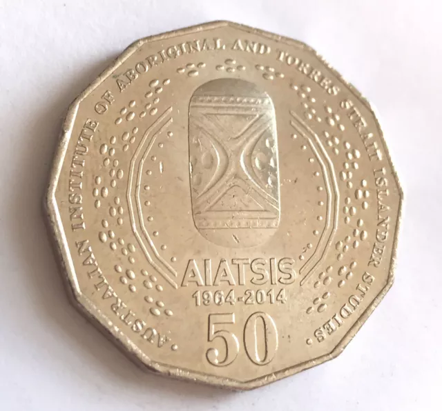 2014 AIATSIS 50 Cent Coin - 50th Aniversary Commemorative Australian Low Mintage 3