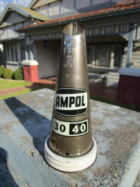 1960's Circa Ampol 30 40 Oil Bottle Metal Top.
