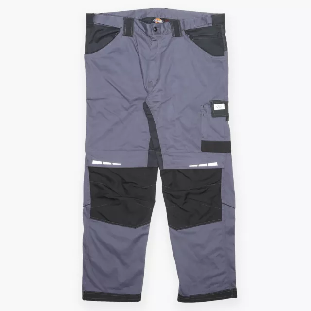 DICKIES Pantaloni da uomo grigi regolari tessuti dritti W42 L30