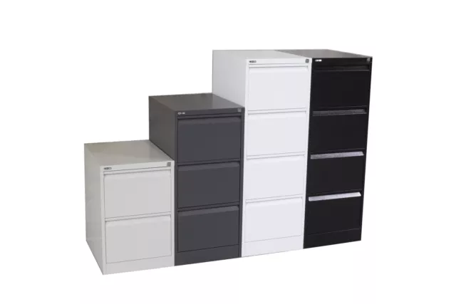 Rapidline Go Steel Heavy Duty Vertical Filing Cabinet 2, 3, 4 Drawers White, Gre 2