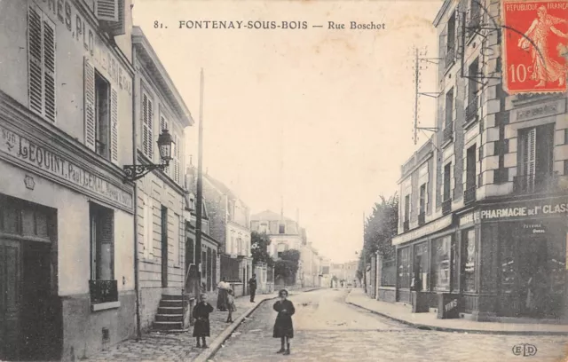 Cpa 94 Fontenay Sous Bois / Rue Boschot