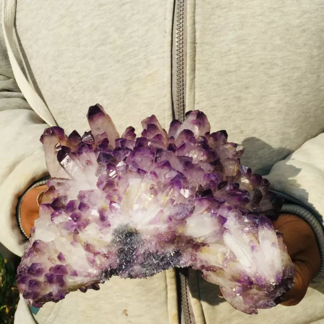 4.5lb Beautiful New Find Purple Quartz Crystal Cluster Rough Healing Specimen