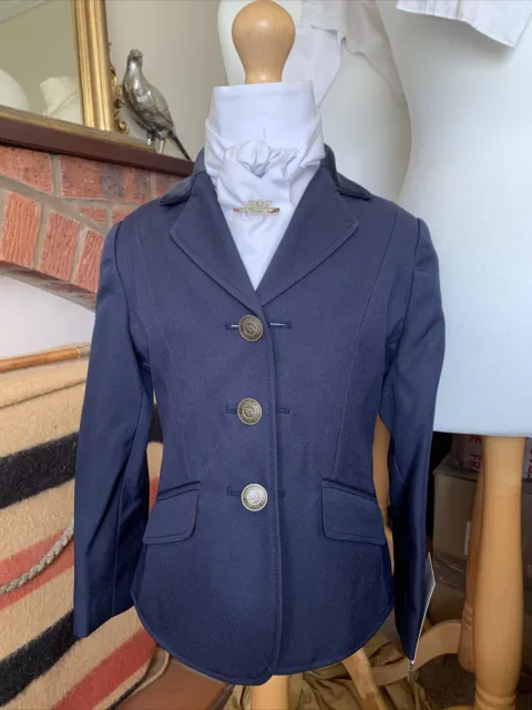 BNWT Childs Size 22 Lead Rein Shires Aston Navy/Velvet Show Jacket Double Vents