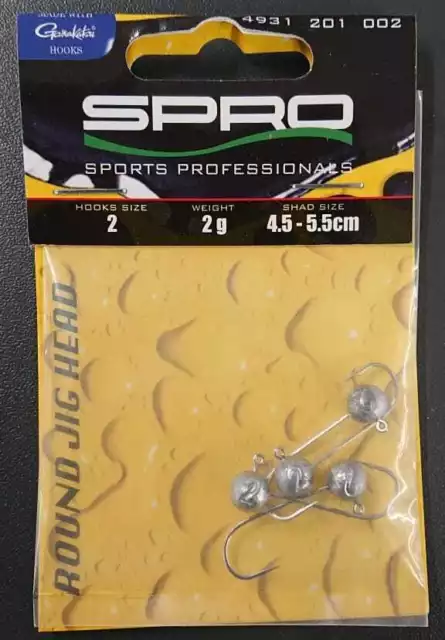 Spro Gamakatsu Round Jighead Jig 22  Gr. 2 2g Jigkopf Head Jigkopfhaken NEW OVP
