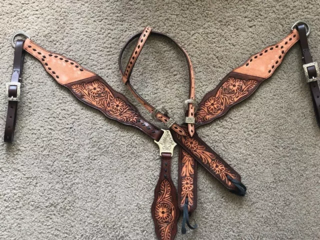 Horse Show Saddle Tack Wildrace Bridle Western Leather Headstall Breast Collar