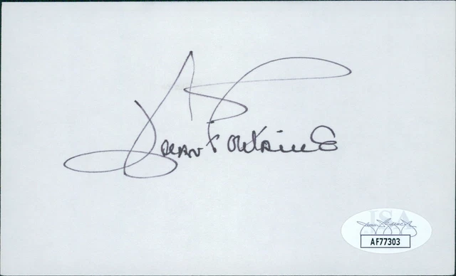 Joan Fontaine Actress Signed 3x5 Index Card JSA Authenticated
