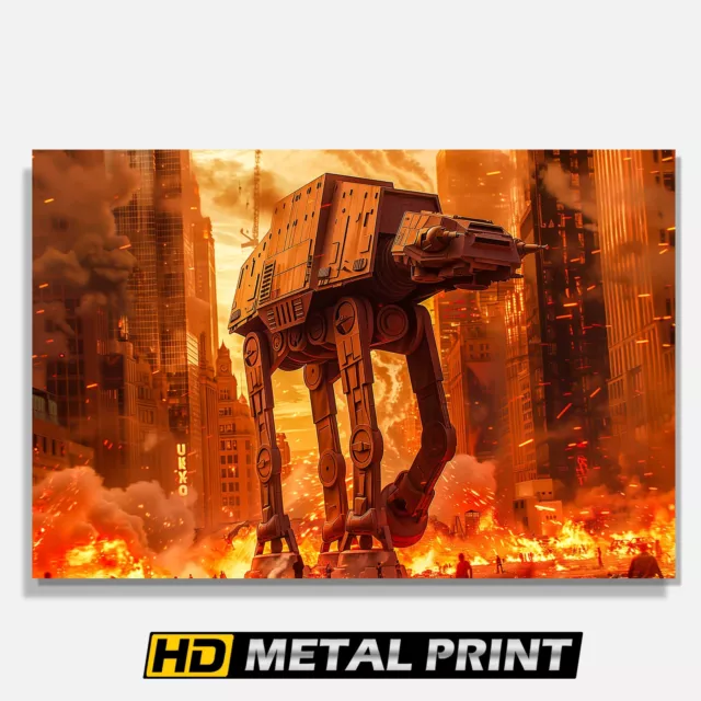 AT-AT Star Wars Metal Poster, Vintage Style Wall Art, Imperial Walker, Movie Art